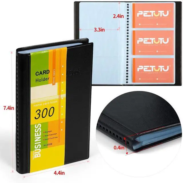 Alt view image 2 of 7 - Business Card Holder Organizer Book - PU Leather, 2 Pack Total For 600 Business Cards