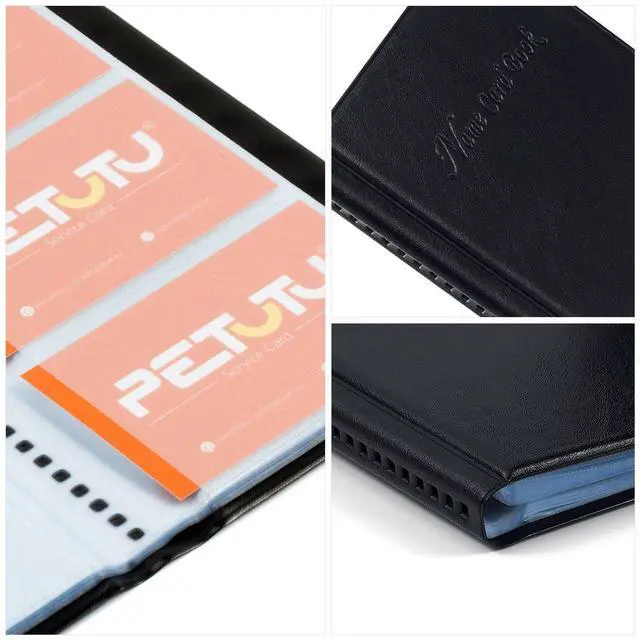 Alt view image 4 of 7 - Business Card Holder Organizer Book - PU Leather, 2 Pack Total For 600 Business Cards