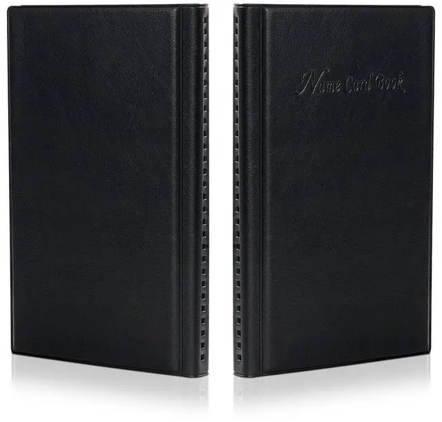 Alt view image 3 of 7 - Business Card Holder Organizer Book - PU Leather, 2 Pack Total For 600 Business Cards