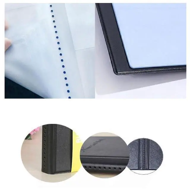 Alt view image 7 of 7 - 300 Capacity Business Card Holder Book, PU Leather Card Organizer Binder, Name Card Book for Business Cards, Credit Cards, ID Cards, Office and Networking Use, Black
