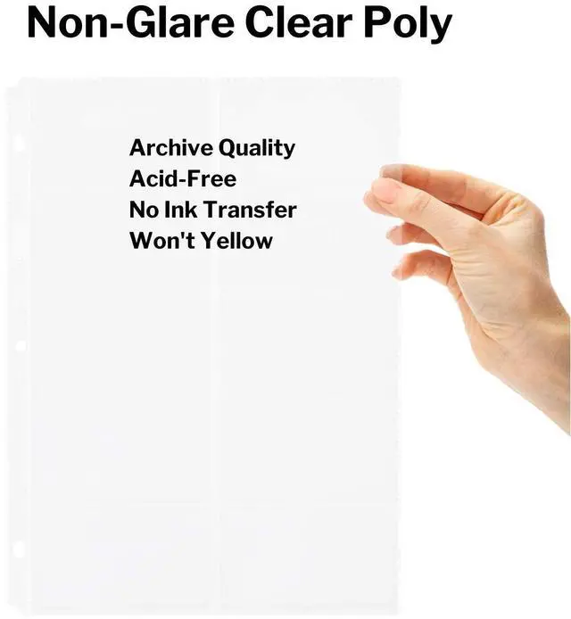 Alt view image 5 of 7 - Business Card Holder Sleeves (10 Pack for 200 Cards), Heavyweight Plastic Sheet Protect, Each Sleeve Holds 20 2x3.5 Namecards, 3-Hole Punched, Fits 3-Ring Binders