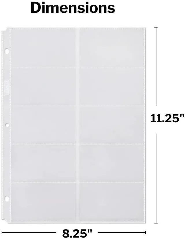 Alt view image 7 of 7 - Business Card Holder Sleeves (10 Pack for 200 Cards), Heavyweight Plastic Sheet Protect, Each Sleeve Holds 20 2x3.5 Namecards, 3-Hole Punched, Fits 3-Ring Binders