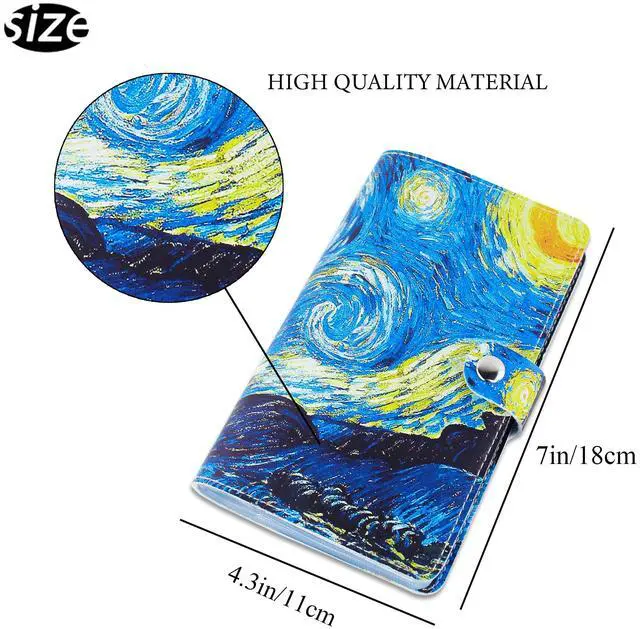 Alt view image 3 of 7 - Business Card Holder Book, Business Card Book Case PU Leather Organization Binder Name ID Card Holder for Men & Women, Up to 96 Cards Capacity(1-Starry Sky)