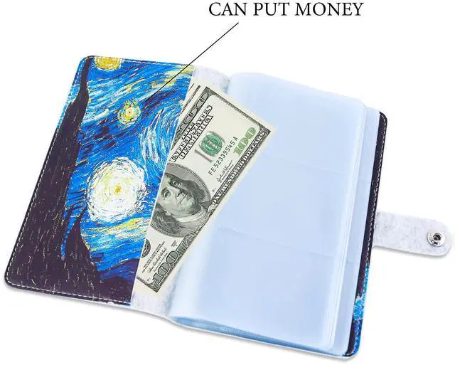 Alt view image 4 of 7 - Business Card Holder Book, Business Card Book Case PU Leather Organization Binder Name ID Card Holder for Men & Women, Up to 96 Cards Capacity(1-Starry Sky)