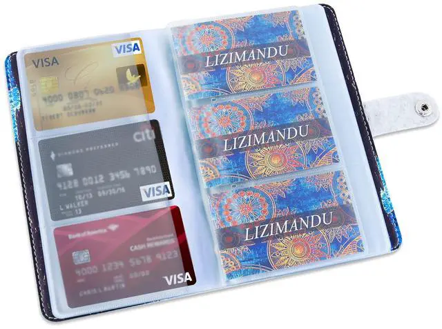 Alt view image 5 of 7 - Business Card Holder Book, Business Card Book Case PU Leather Organization Binder Name ID Card Holder for Men & Women, Up to 96 Cards Capacity(1-Starry Sky)