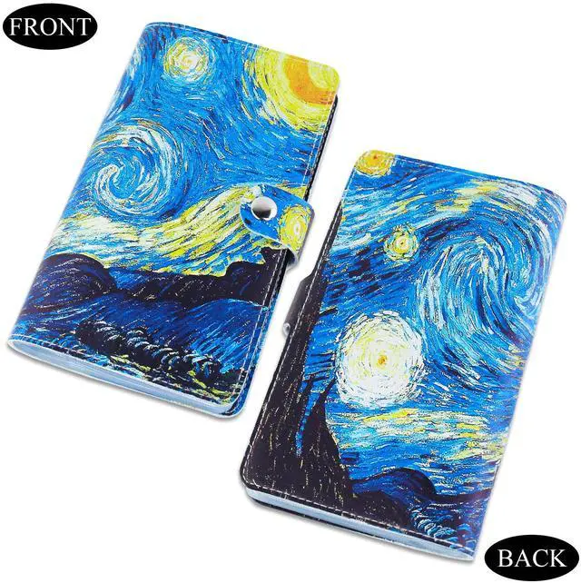 Alt view image 2 of 7 - Business Card Holder Book, Business Card Book Case PU Leather Organization Binder Name ID Card Holder for Men & Women, Up to 96 Cards Capacity(1-Starry Sky)