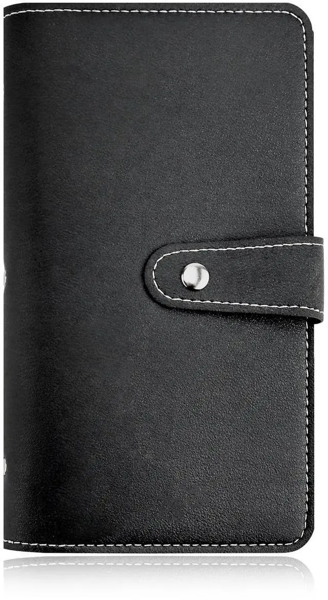 Alt view image 2 of 7 - Credit Card Holder, Leather Business Card Organizer with 96 Card Slots, Professional Card Book Case for Cards and Important Documents to Prevent Loss or Damage (Black)