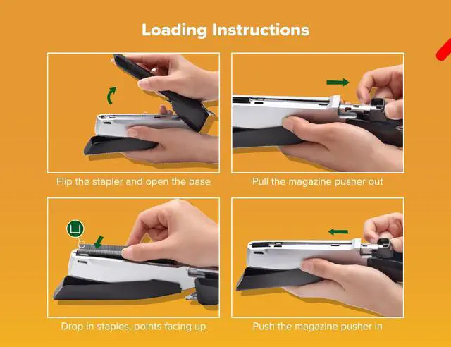 Alt view image 7 of 7 - Office InPower Desktop Eco-Friendly Stapler, One-Finger Technology, Jam-Free, Includes 210 Staples, Black (1100)