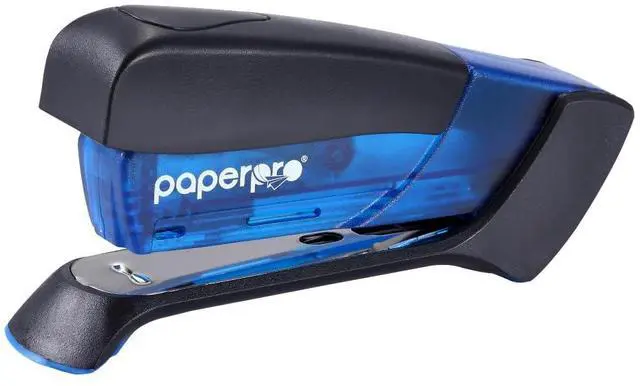 Main image of Compact Classic Desktop Stapler, 15 Sheet Capacity, No Effort, One Finger, 80% Easier Stapling, Blue