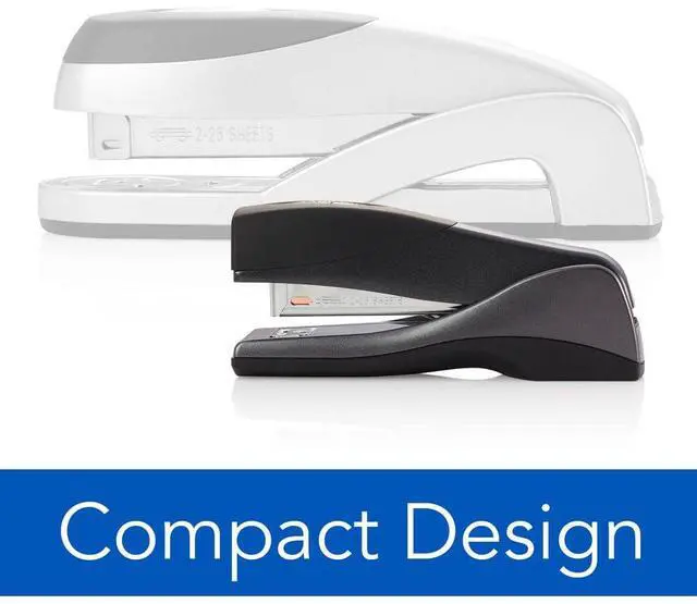 Alt view image 3 of 7 - Stapler, Jam Free, Optima Grip Compact Size, Ergonomic Cushion, Metal, 25 Sheet Capacity, Black (87815)