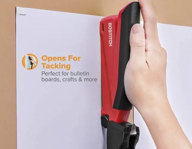 Alt view image 6 of 7 - Stapler - InPower, One Touch Heavy Duty Red Office Stapler with Built-in Staple Remover, 20 Sheet Capacity, 1260 Staples Included