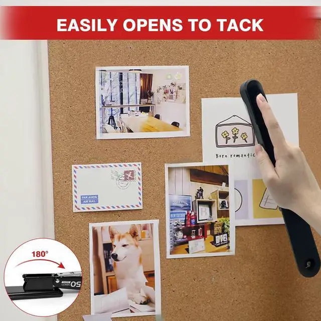 Alt view image 5 of 7 - Metal Stapler Heavy Duty 50 Sheet Capacity with 2000 Staples and Staple Remover, No Jam, Non-Slip Stapler for Desk, Black Office Supplies for Teacher, Office Clerks