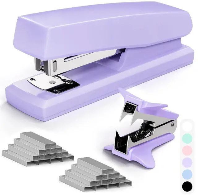 Main image of Purple Office Stapler, 25 Sheet Capacity with 2000 Staples and Staple Remover, Desktop Stapler,Purple Office Supplies for Students and Office Clerks
