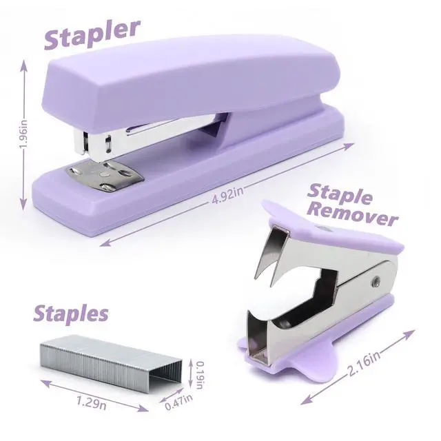 Alt view image 2 of 5 - Purple Office Stapler, 25 Sheet Capacity with 2000 Staples and Staple Remover, Desktop Stapler,Purple Office Supplies for Students and Office Clerks