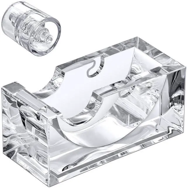 Alt view image 4 of 5 - Tanya - Acrylic Tape Dispenser (1-Pack), Plastic Label Roll Holder, Clear Sticker Organizer, Perfect Office Desktop Storage Solution for Tapes, Labels, Stickers, and More