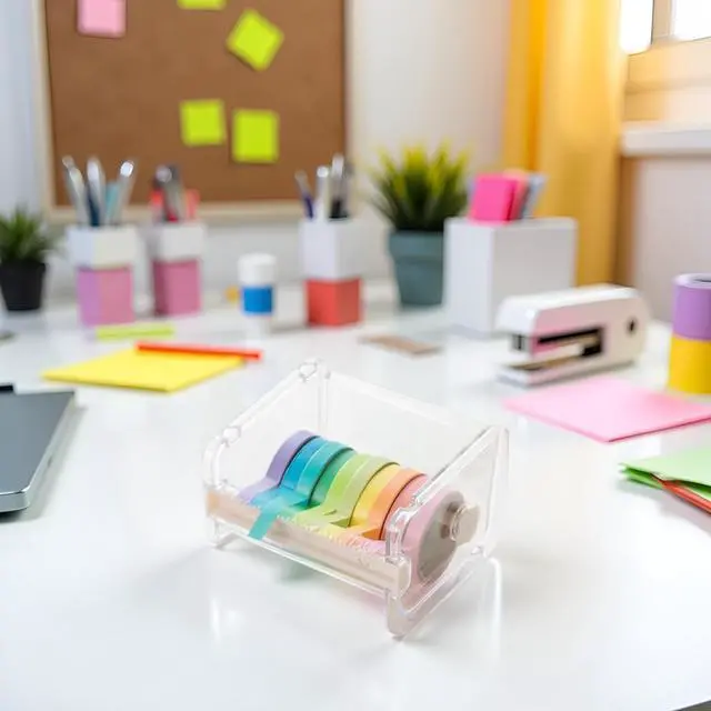 Alt view image 2 of 7 - Transparent Visible Washi Packaging Tape Dispenser Cutter Roll Tape Holder Organizer Desktop Office Tape Holder,Cute Tape Dispenser,DIY Sticker Roll Tape Cutter,Packaging Tape Dispensers