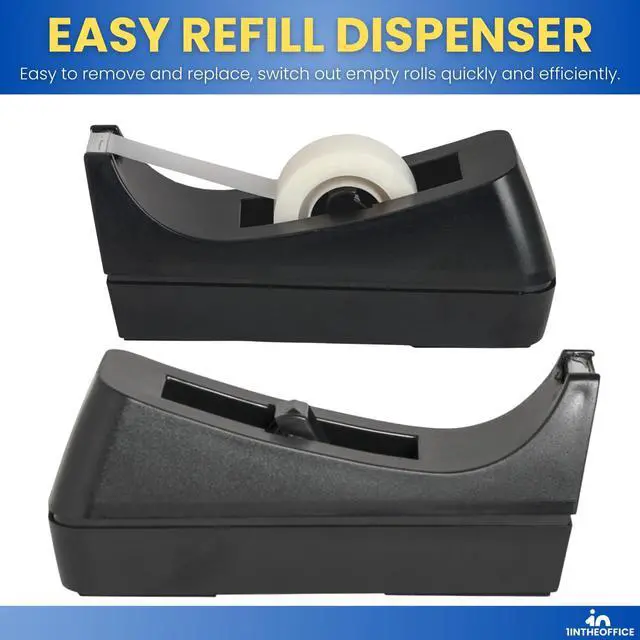 Alt view image 5 of 7 - Desk Tape Dispenser, Black 4 Pack (Desktop Tape Dispenser)