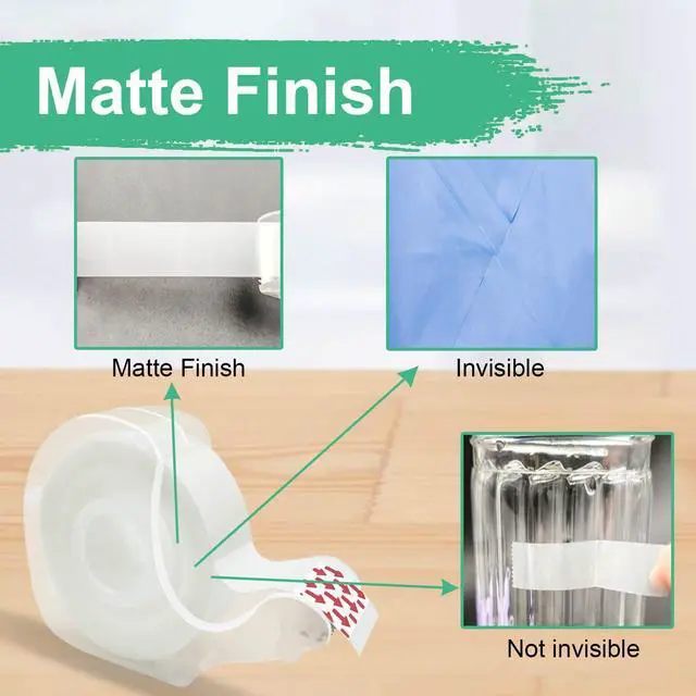 Alt view image 3 of 7 - Tape, Invisible Tape for Gift Wrapping, 6 Rolls+6 Refillable Dispensers, Matte Finish, Writable, 3/4x 650, Clear Tapes for Christmas Wrapping Paper, Office&School Supplies