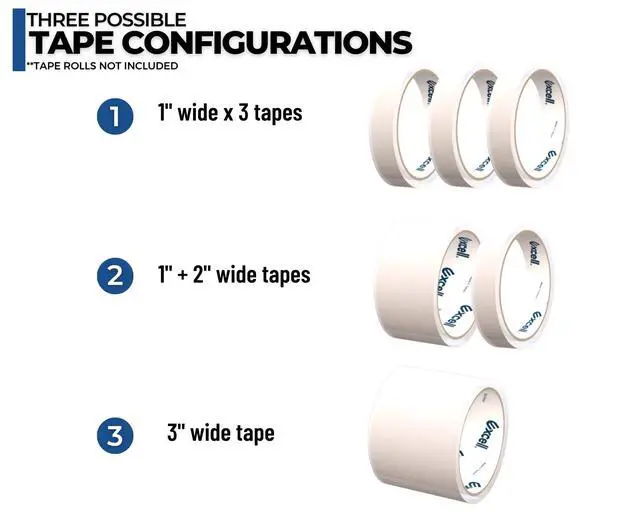 Alt view image 4 of 7 - by Excell Triple Premium Extra Wide Metal Multi-Rolls Desktop Tape Dispenser, ET-13371, 3 inch Wide, 3 inch Core