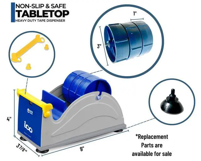 Alt view image 6 of 7 - by Excell Triple Premium Extra Wide Metal Multi-Rolls Desktop Tape Dispenser, ET-13371, 3 inch Wide, 3 inch Core