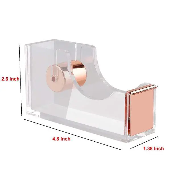 Alt view image 4 of 6 - Office Tape Dispenser,Transparent Acrylic Tape Dispenser-Rose Gold