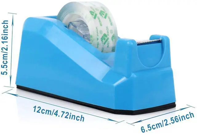 Alt view image 4 of 7 - Transparent Tape Dispensers Desk, 1 Pack Blue with 12Rolls Transparent Tape, 1 Inch Core, for Gift Wrapping, School, Office and Home