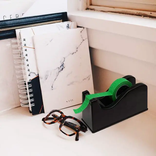 Alt view image 6 of 7 - Tape Dispenser, Heat Press Tape Dispenser, Desk Heat Tape Dispenser 6.3 x 2.5 x 3.4 Inch, Holder Fits 1" and 3" Core (Black)
