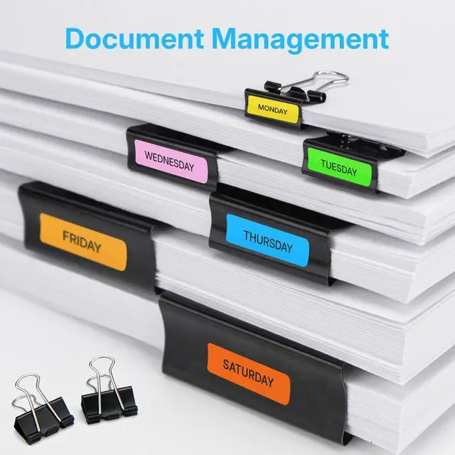 Alt view image 4 of 7 - 100 Pcs Paper Binder Clip, Black Binder Clips, Metal Paper Clamps, Assorted Sizes, Ideal for Office, Home and School Supplies