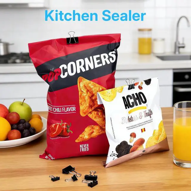 Alt view image 6 of 7 - 100 Pcs Paper Binder Clip, Black Binder Clips, Metal Paper Clamps, Assorted Sizes, Ideal for Office, Home and School Supplies
