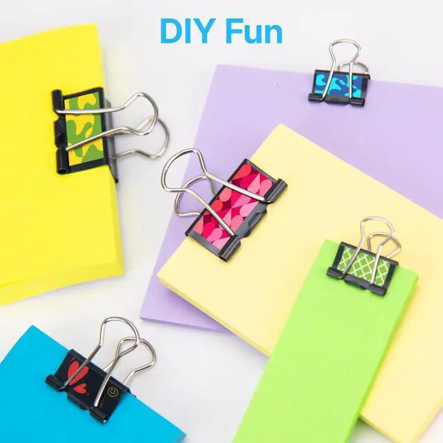 Alt view image 7 of 7 - 100 Pcs Paper Binder Clip, Black Binder Clips, Metal Paper Clamps, Assorted Sizes, Ideal for Office, Home and School Supplies
