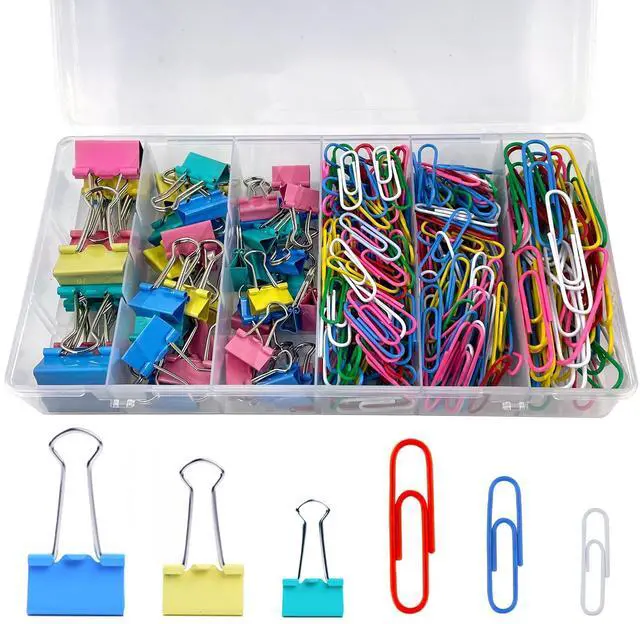 Main image of 320PCS Paper Clips Binder Clips,Colored Paperclips and BinderClips Assorted Sizes(S/M/L),Colored Office Clips Set,Paper Clamps,Colorful Binder Clips for Office School Supplies Document Organizing