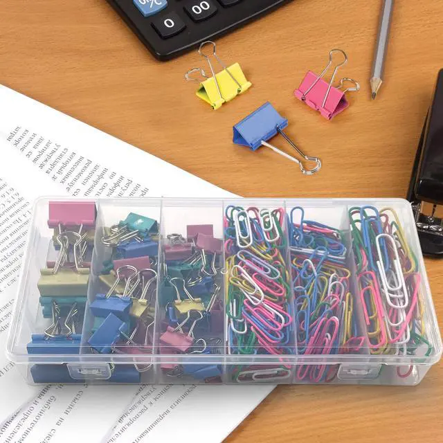 Alt view image 7 of 7 - 320PCS Paper Clips Binder Clips,Colored Paperclips and BinderClips Assorted Sizes(S/M/L),Colored Office Clips Set,Paper Clamps,Colorful Binder Clips for Office School Supplies Document Organizing