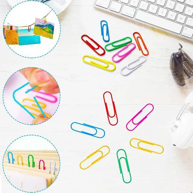 Alt view image 5 of 6 - Paper Clips Binder Clips, Colored Office Clips Set - Back to School Supplies- Assorted Sizes Paperclips Paper Clamps Rubber Bands for Office and School Supplies, Document Organizing