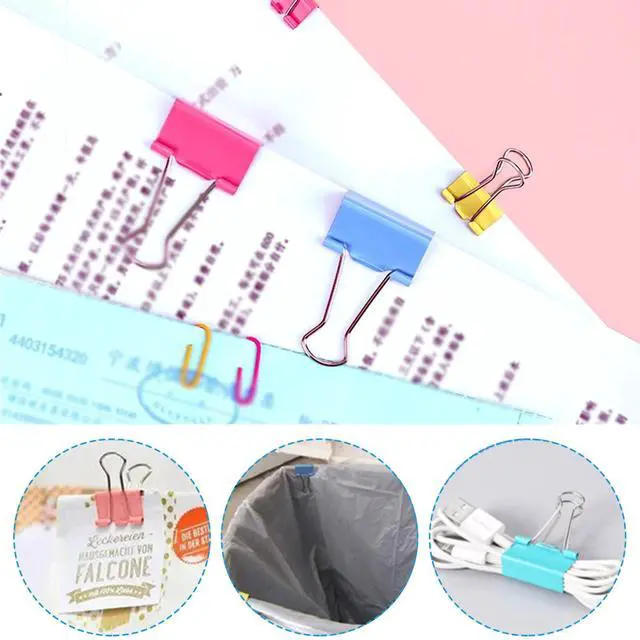 Alt view image 4 of 7 - 320PCS Paper Clips Binder Clips,Colored Paperclips and BinderClips Assorted Sizes(S/M/L),Colored Office Clips Set,Paper Clamps,Colorful Binder Clips for Office School Supplies Document Organizing