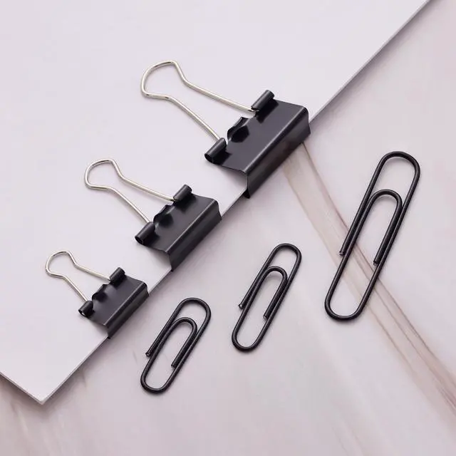 Alt view image 3 of 6 - 300pcs Paper and Binder Clips Assorted Sizes, Black