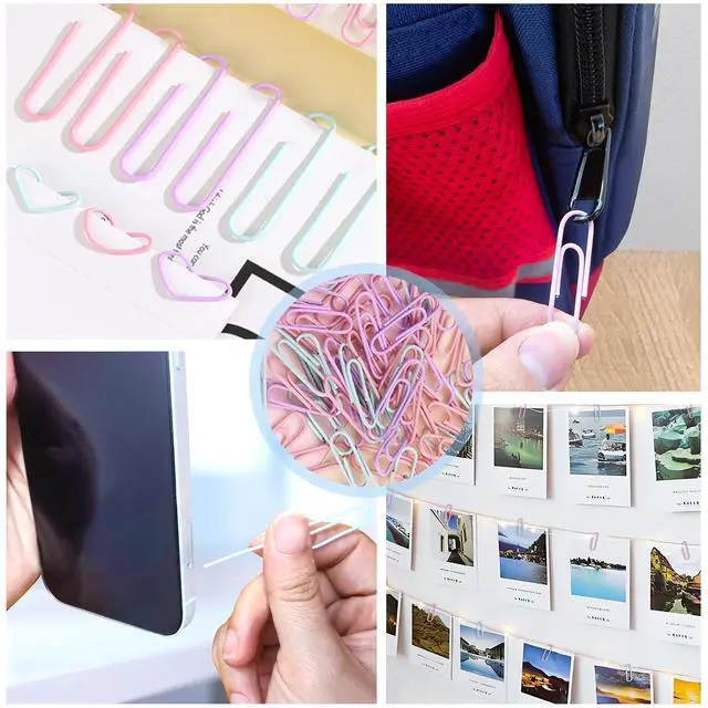 Alt view image 7 of 7 - Paper Clips and Binder Clips Assorted Sizes, 240 PCS Colored Office Clips Set Large Medium Small Paper Clamps Paperclips Push Pin Thumb Tacks, College Supplies Home Office Supplies Document Organizing