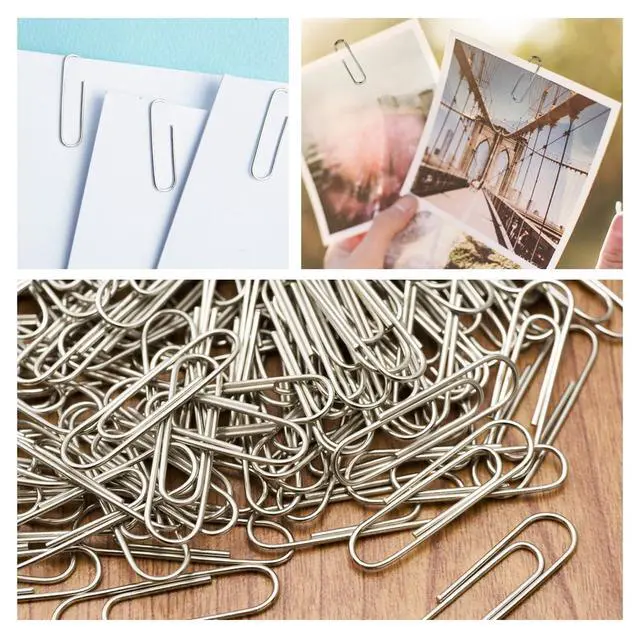 Alt view image 5 of 7 - 350 Pcs Paper Clips and Binder Clips,Office Clips Set, Large Binder Clips,Assorted Sizes Set, Black Metal Office Clips, Paper Clamps, for Office and School Supplies