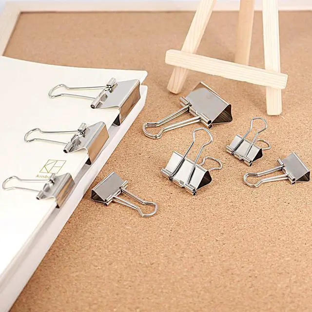Alt view image 5 of 5 - Silver Binder Clips Paper Clamps, Assorted Sizes Set (Small, Medium, Large) for Office School and Home Supplies (New Version)