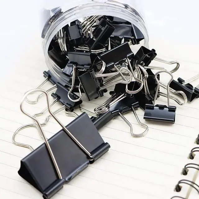 Alt view image 5 of 5 - 120Pcs Binder Clips Assorted Size, Office Clips with Clear Storage Container, Bulldog Clips, Paper Clips, Office Supplies