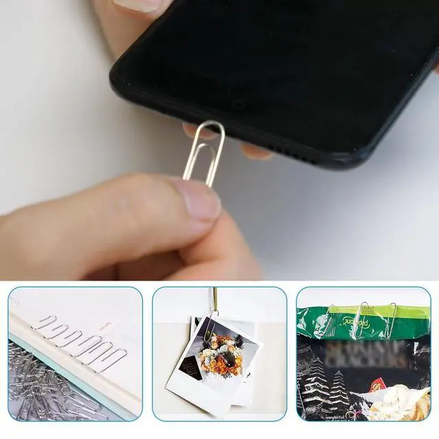 Alt view image 5 of 7 - Binder and Paper Clips Set, 340 pcs Assorted Sizes in Container With Compartments - Silver Paper and Black Binder Clips for Home, School, Office Supplies