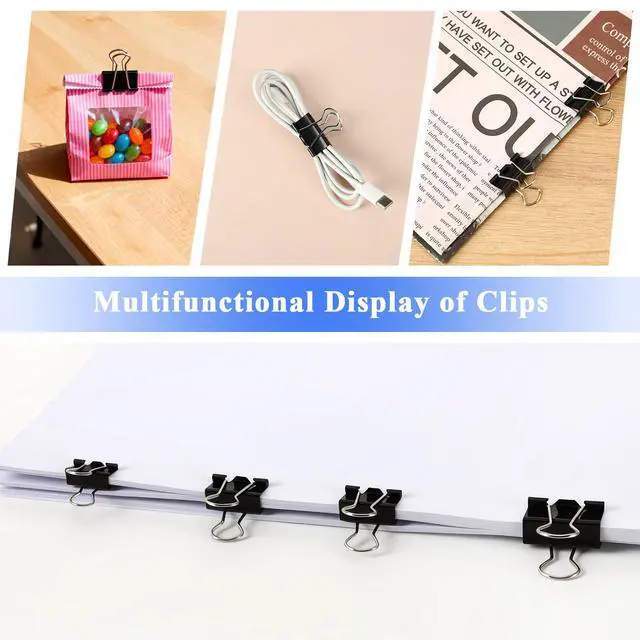 Alt view image 7 of 7 - 500Pcs Paper Clips and Binder Clips Assorted Sizes, Silver Paper Clips Black Binder Clips with Large Medium Small Size in Container for Office Home School Supplies Document Organizing