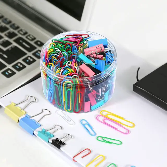 Alt view image 5 of 7 - Paper Clips Binder Clips, 340PCS Assorted Size Paper Clips and Binder Clips, Colored Paperclips Large Medium Small, Binder Clip and Paper Clip Set for Home School Office Supplies