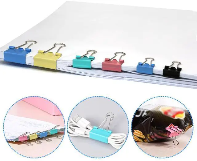 Alt view image 7 of 7 - Paper Clips Binder Clips, 340PCS Assorted Size Paper Clips and Binder Clips, Colored Paperclips Large Medium Small, Binder Clip and Paper Clip Set for Home School Office Supplies