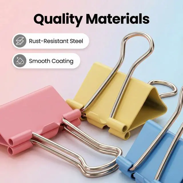 Alt view image 3 of 7 - 276Pcs Paper Clips and Binder Clips Assorted SizesColored Binder Paper Clips Office Clips Office Supplies, Large Medium Small Paper Clamps PaperClips for Home School Business in a Container (Colored)