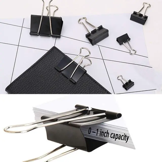 Alt view image 4 of 7 - Binder Clips Paper Clamps Assorted Sizes 200 Count (Black), Jumbo, Large, Medium, Small, Mini and Micro,6 Sizes with Box for Office, School and Home