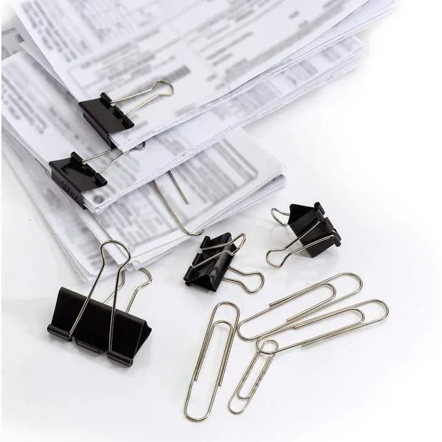 Alt view image 4 of 7 - 340 PCS Paper Clips and Binder Clips Assorted Sizes, Large Medium Small Silver Paperclips&Black Binder Clip Set for Home&School&Office Document Organizing,Supplies Desk Essentials in Container