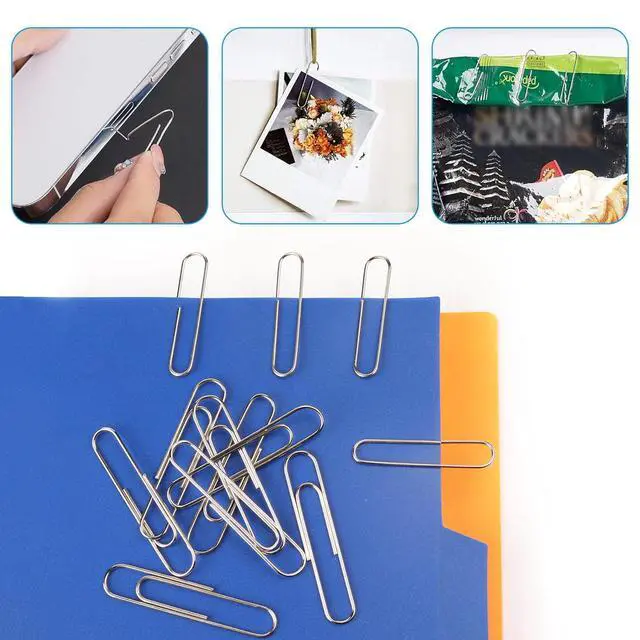 Alt view image 6 of 7 - 340 PCS Paper Clips and Binder Clips Assorted Sizes, Large Medium Small Silver Paperclips&Black Binder Clip Set for Home&School&Office Document Organizing,Supplies Desk Essentials in Container