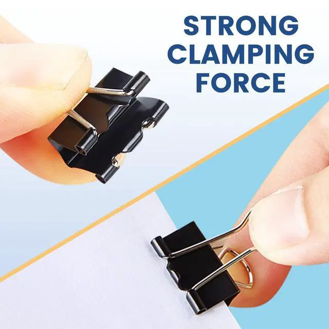 Alt view image 3 of 7 - 208 PCS Binder Clips Paper Clamps Assorted Sizes, Metal Paper Binder Clip, Black Binding Paperwork Clamp Bulk, School Teachers Office Supplies