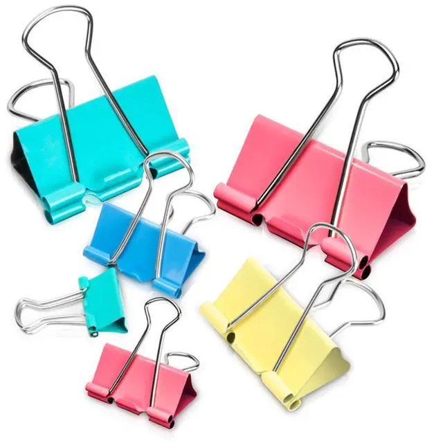 Main image of Binder Clips - Assorted Sizes 100 Count, X Large, Large, Medium, Small, Mini Paper Clamps Combination, Suitable for Office Supplies, Home, and School Use