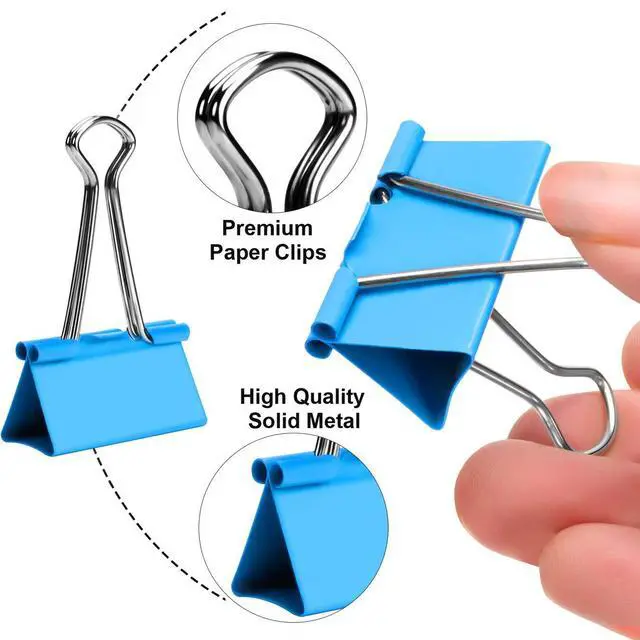 Alt view image 3 of 7 - Binder Clips - Assorted Sizes 100 Count, X Large, Large, Medium, Small, Mini Paper Clamps Combination, Suitable for Office Supplies, Home, and School Use